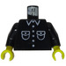 LEGO Black Town Torso with shirt with 6 buttons and buttoned pockets (973)