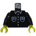 LEGO Sort Town Torso med Skjorte med 6 Knapper og buttoned pockets (973)