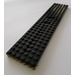 LEGO Black Train Base 6 x 28 with Black and Yellow Danger Stripes Sticker with 10 Round Holes Each End