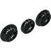 레고 검은색 기차 바퀴 - 3 ~을 위한 RC Trains (85489)