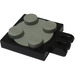 LEGO Black Turntable 2 x 2 Plate with Hinge with Light Gray Top