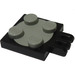 LEGO Černá Turntable 2 x 2 Plate with Hinge with Light Gray Top (73412)