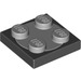 LEGO Zwart Turntable 2 x 2 met Medium Stone Grijs Top (74340)