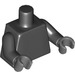 LEGO Schwarz Undecorated Torso mit Schwarz Arme und Dark Stone Grey Hände (76382 / 88585)