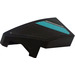 LEGO Black Wedge 1 x 2 Left with Oblique Dark Turquoise Stripe and Silver Line (Right) Sticker (29120)