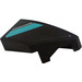 LEGO Black Wedge 1 x 2 Right with Oblique Dark Turquoise Stripe and Silver Line (Left) Sticker (29119)