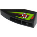 LEGO Black Wedge 2 x 6 Double Inverted Left with Lime and Red Stripes and Red Number 31 Pattern Sticker (41765)