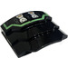 LEGO Black Wedge 3 x 4 with Stepped Sides with Sand Green Stripe and Silver Hinges Sticker (66955)