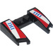 LEGO Black Wedge 3 x 4 x 0.7 with Cutout with &#039;IHI&#039; on Red and White Stripes Sticker (11291)