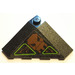 LEGO Black Wedge 4 x 4 (18°) Corner with Dark Red and Lime Circuitry and Skull Sticker (43708)