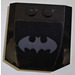 LEGO Black Wedge 4 x 4 Curved with Batman Logo Sticker (45677)