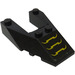 LEGO Black Wedge 6 x 4 Cutout with 3 Yellow Lines Sticker with Stud Notches (6153)