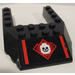 LEGO Black Wedge 6 x 8 with Cutout with Skull Sticker (32084)