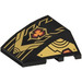 LEGO Black Wedge Curved 3 x 4 Triple with Gold and Red (64225)