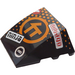 LEGO Black Wedge Curved 3 x 4 Triple with Orange Ninjago Symbol in Circle and Ninja and Ninjago Pattern (64225)