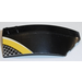 LEGO Black Wedge Curved 3 x 8 x 2 Right with Yellow Line, Gray and White Grid Sticker (41749)
