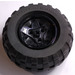 LEGO Nero Wheel 43.2mm D. x 26mm Technic Racing Small with 3 Pinholes with Tire Balloon - Wide Ø 81.6 x 38