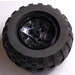 LEGO Black Wheel 43.2mm D. x 26mm Technic Racing Small with 3 Pinholes with Tire Balloon - Wide Ø 81.6 x 38