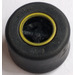 레고 검은색 Wheel 8mm D. x 9mm for Slicks, Hole Notched for Wheels Holder Pin, Reinforced Back with Yellow Rim Edge Pattern with Black Tire 14mm D. x 9mm Smooth Small Wide Slick