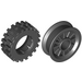 LEGO Black Wheel Centre Spoked Small with Tire 30 x 10.5 with Ridges Inside