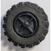 레고 검은색 Wheel Centre Wide with Stub Axles with Tire 21mm D. x 12mm - Offset Tread Small Wide with Slightly Bevelled Edge and no Band