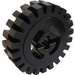 LEGO Black Wheel Hub 8 x 17.5 with Axlehole with Narrow Tire 24 x 7 with Ridges Inside
