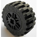 LEGO Black Wheel Rim Ø18 x 14 with Axle Hole with Tire Ø 30.4 x 14 with Offset Tread Pattern and Band around Center
