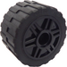 LEGO Negro Wheel Rim Ø18 x 14 with Pin Hole with Tire 24 x 14 Shallow Tread (Tread Small Hub) without Band around Center of Tread