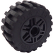 LEGO Černá Wheel Rim Ø18 x 14 with Pin Hole with Tire 30.4 x 14 with Offset Tread Pattern and No band