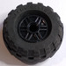LEGO Black Wheel Rim Ø18 x 14 with Pin Hole with Tire Balloon Wide Ø37 x 18