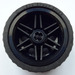 LEGO Black Wheel Rim Ø30 x 20 with No Pinholes, with Reinforced Rim with Tire Low Wide Ø37 X 22 LEGO Black Wheel Rim Ø30 x 20 with No Pinholes, with Reinforced Rim with Tire Low Wide Ø37 X 22