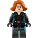 LEGO Zwart Widow met Kort haar met Printed Poten en Donker azuurblauw Trim Minifiguur