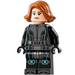 LEGO Zwart Widow met Kort haar met Printed Poten en Licht Blauw Trim Minifiguur