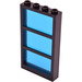 LEGO Zwart Venster 1 x 4 x 6 met 3 Panes en Transparant Dark Blauw Fixed Glas (6160)