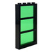 LEGO Zwart Venster 1 x 4 x 6 met 3 Panes en Transparant Green Fixed Glas (6160)