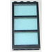 LEGO Black Window 1 x 4 x 6 with 3 Panes and Transparent Light Blue Fixed Glass (6160)