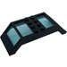 LEGO Zwart Venster 10 x 4 x 2 met Sloped Ends en Transparant Light Blauw Glas