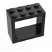 LEGO Zwart Venster 2 x 4 x 3 met afgeronde gaten (4132)