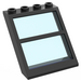 LEGO Black Window 4 x 4 x 3 Roof with Centre Bar and Transparent Light Blue Glass (6159 / 75257)