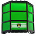 LEGO Noir Fenêtre Bay 3 x 8 x 6 avec Transparent Green Verre avec Police Badge Autocollant (30185)