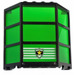 LEGO Black Window Bay 3 x 8 x 6 with Transparent Green Glass with Police Badge Sticker (30185)