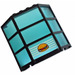 LEGO Zwart Venster Bay 3 x 8 x 6 met Transparant Licht Blauw Glas met Hamburger Sticker (30185)