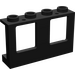 LEGO Zwart Venster Kader 1 x 4 x 2 met volle noppen (4863)