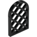LEGO Black Window Pane 1 x 2 x 2.7 Rounded Top with Diamond Lattice (29170 / 30046)