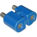 LEGO Blue 2 Prong Electric Connector with Cross-cut Pins