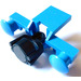LEGO Blue 9V Buffer with Magnet Holder and Magnet