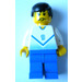 LEGO Bleu et blanc Football Player avec &quot;9&quot; Figurine