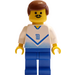 LEGO Blå og hvid Team Player med Number 11 på Foran og Tilbage Minifigur