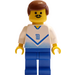 LEGO Bleu et blanc Team Player avec Number 11 sur De Affronter et Retour Figurine