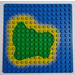 LEGO Blauw Grondplaat 16 x 16 met Island en Water (6098)